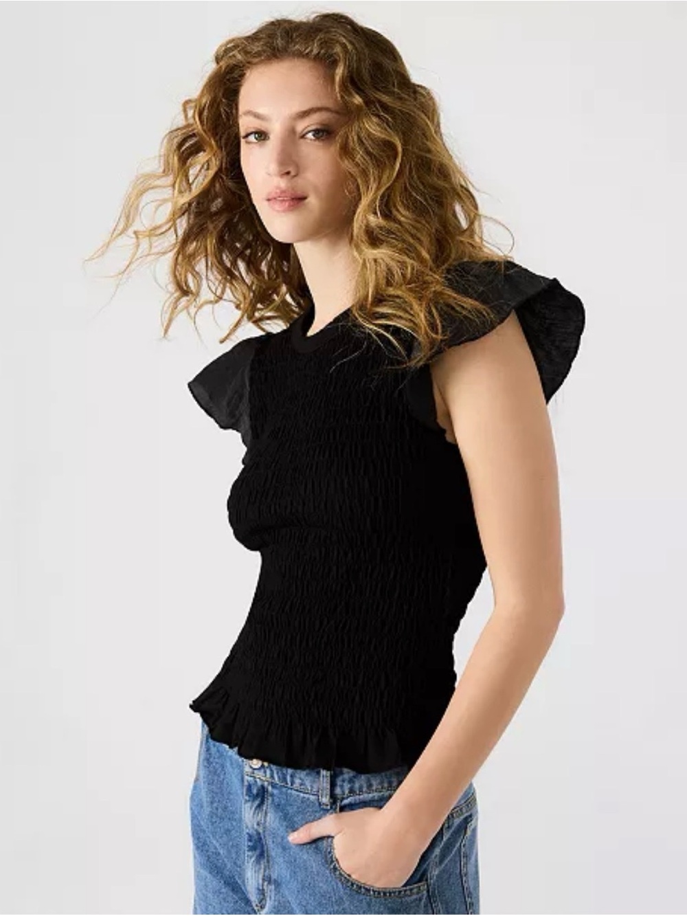 NWT Women's Smocked Ruffle Cecilie Top M